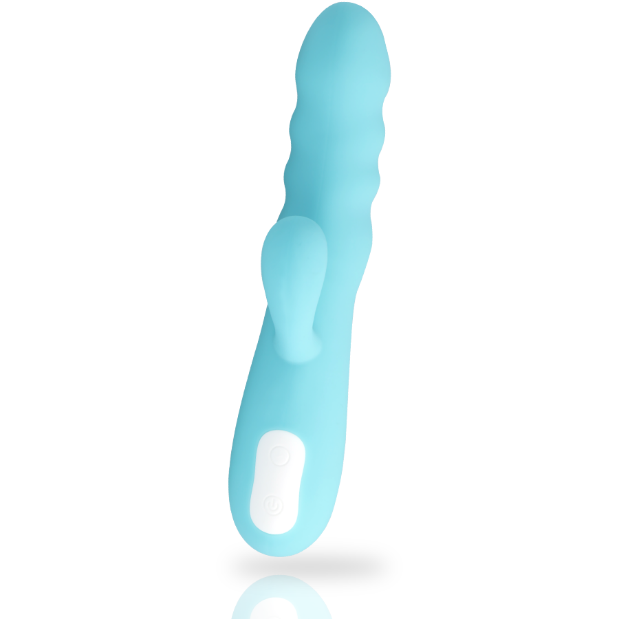 Vibromasseur rabbit silicone MIA Eiffel, turquoise