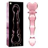 Gode en verre borosilicate Nebula Modèle 21 rose, 20,5 cm