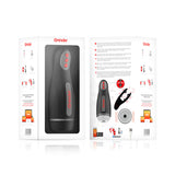 Masturbateur masculin connecté Oninder Seoul, silicone, noir & rouge, 25 cm