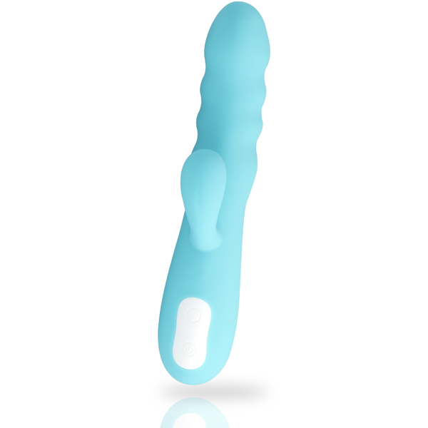 Vibromasseur rabbit silicone MIA Eiffel, turquoise