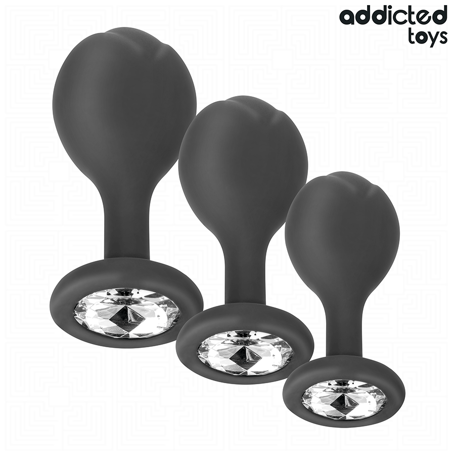 lot 3 plugs anaux bijou silicone Addicted Toys.