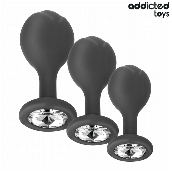 lot 3 plugs anaux bijou silicone Addicted Toys.