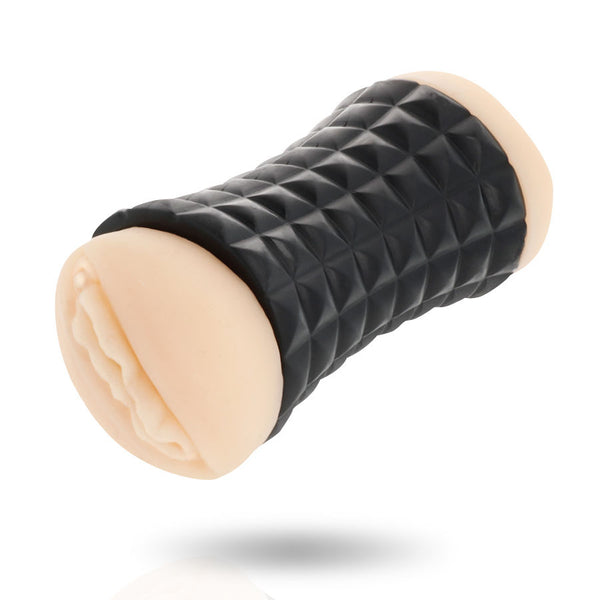 Masturbateur masculin réaliste double entrée Womanvibe Gumy, canal TPR, prise silicone