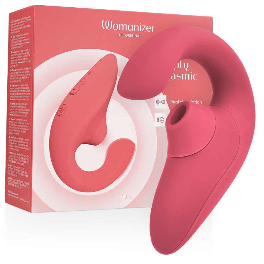 Vibromasseur rabbit silicone Womanizer Blend, rose