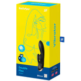Satisfyer Double Flex, rabbit vibrant en silicone, coloris noir