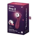 Stimulateur clitoridien silicone Satisfyer Pro 2 Generation 3, vin rouge